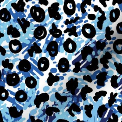 Blue and Black Cheetah Animal Print