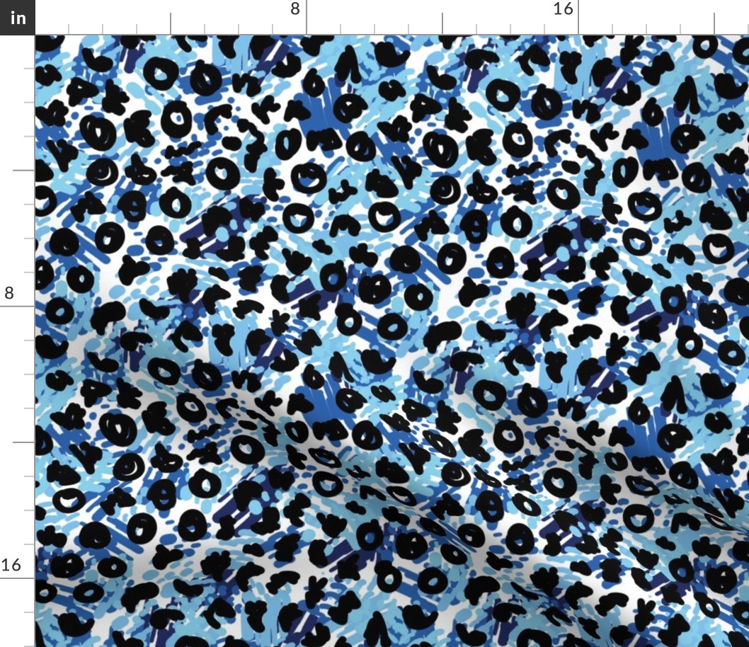 Blue and Black Cheetah Animal Print