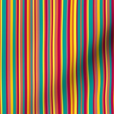 Summervibes / Small Scale /  Bright Bold Colored Stripes