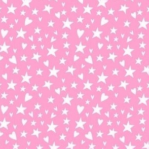 Hearts and Stars Ditsy Pink