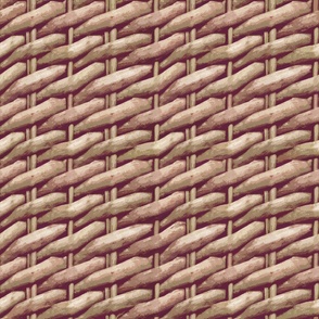 Primitive Woven Rattan Basket Weave - Natural Straw - Design 16436204