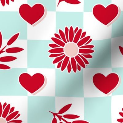 Valentine gingham hearts - be my Valentine