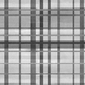 Grayscale Watercolor Plaid