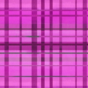 Electric Pink Watercolor Plaid