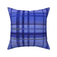 Midnight Blue Watercolor Plaid