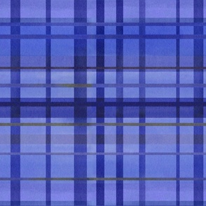 Midnight Blue Watercolor Plaid