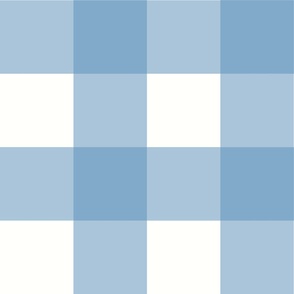 French Blue Gingham Large Scale