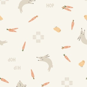 easter hip hop rabbits and carrots - boho gender neutral