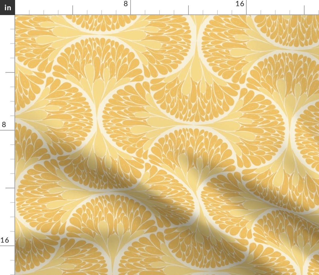 Abstract Mod Ogee Floral Medium gold and yellow