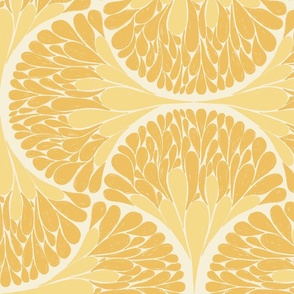 Abstract Mod Ogee Floral Large gold and yellow