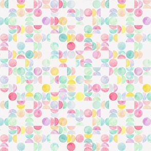 Pastel Watercolor geometric circles extra small scale