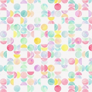 Pastel Watercolor geometric circles Small Scale 