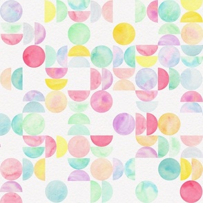 Pastel Watercolor geometric circles Medium Scale