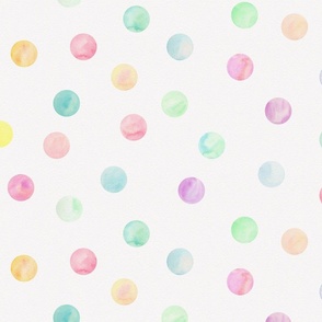 Pastel watercolor polka dots extra medium scale