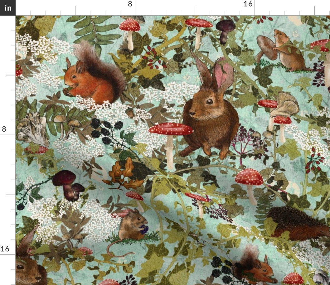 woodland creatures in a fall forest