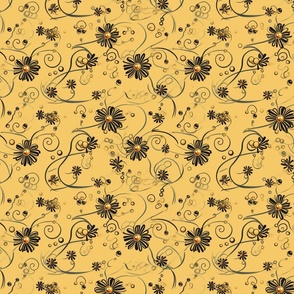 Sunny Florals - Cheerful Daisy Swirls Pattern