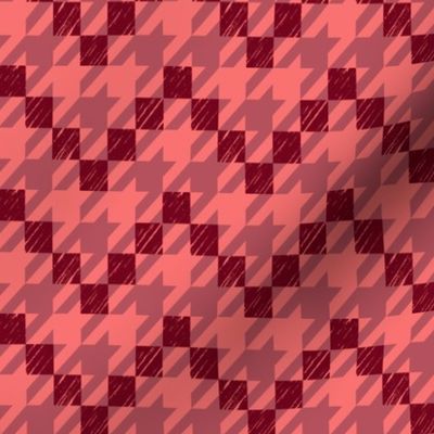 Night Rose and Wine Red Houndstooth and Chevron