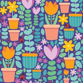 Vibrant Flower Garden Pattern – Large