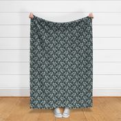 Wild Ginger and Salamanders - Small - Linen Texture, green, blue