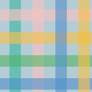 Playful colorful gingham pastel check modern wallpaper, pastel blue, multicolored