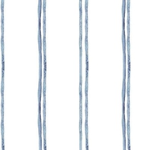 thin faded blue double stripes / watercolor