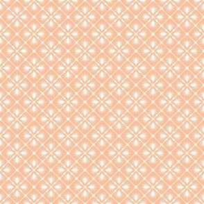 Tropical Peach Tile Geometric in Pantone Peach Fuzz and Soft White - Small - Peach Tropical, Tropical Orange, Seventies Kitsch