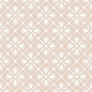 Neutral Tropical Tile Geometric in Beige and Soft White - Medium - Tropical Neutral, Tropical Chic, Relaxed Tropical