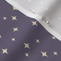 Small Retro Purple Stars // Vintage Purple with Almond Cream Starbursts