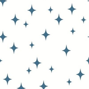 Baby Boy Retro Stars // Blue Vintage Starbursts on White