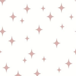 Baby Girl Retro Stars // Light Pink Vintage Starbursts on White