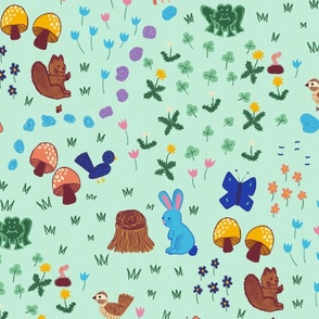 woodland animals in the forest