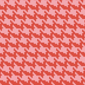 Houndstooth | Bright Pink + Red