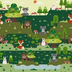 Forest Biome, forest animals and trees