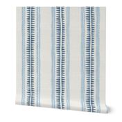 Indigo blue fern leaf vertical stripe for coastal wallpaper