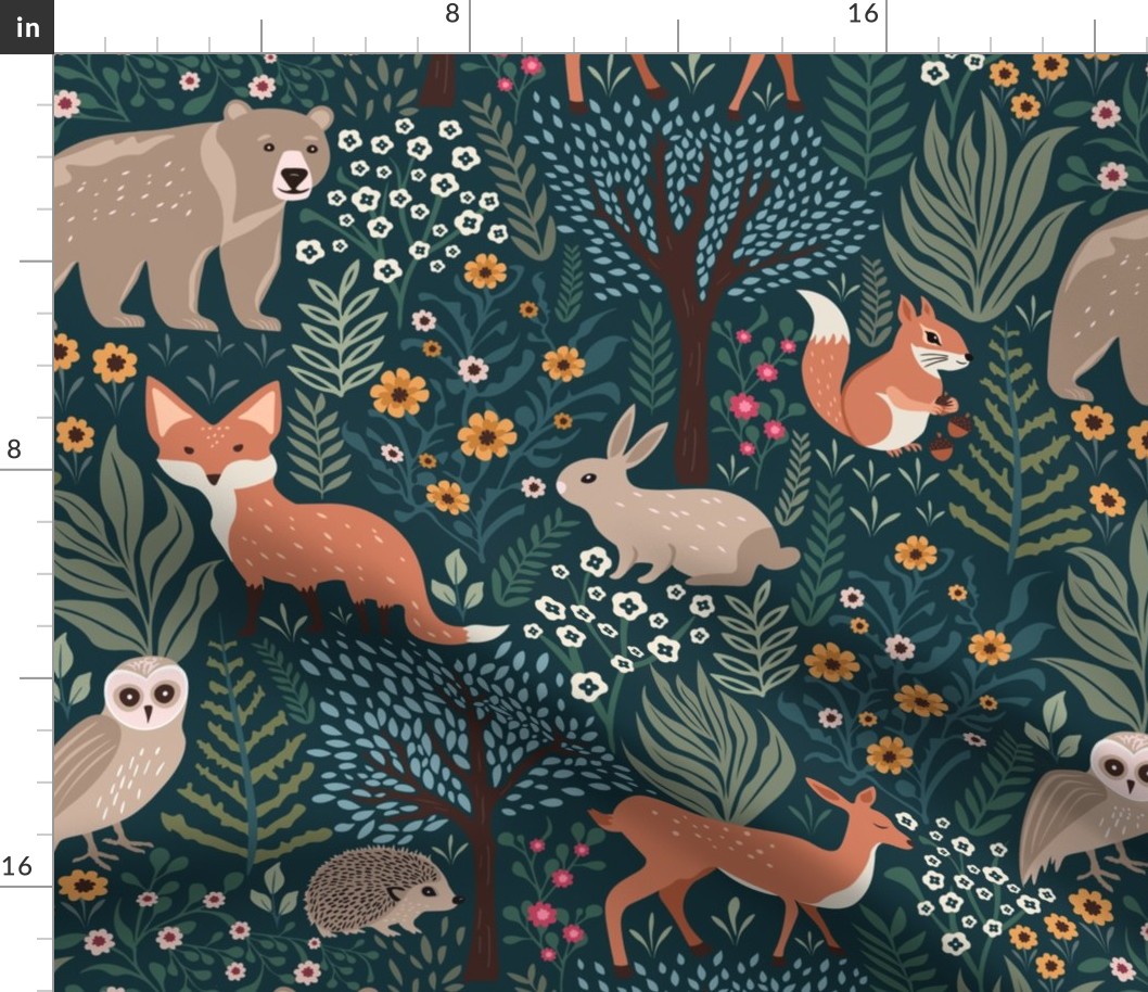 Woodland Animals - Forest Flora and Fauna - Nile Blue