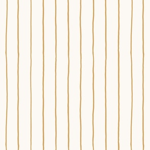 Yellow hand painted lines on an off white background - pin striped honey lines - hand painted mustard lines