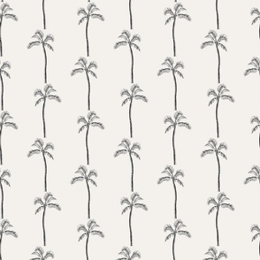 Palm tree vertical border black on cream - small scale