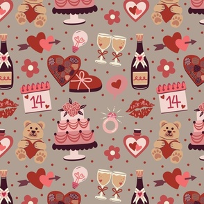 Large Valentine's Day Romantic Wedding Proposal Night on Taupe