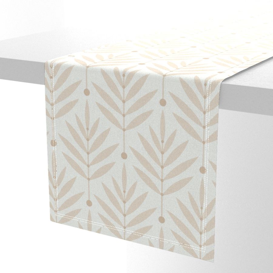 Retro Leaves Linien // big scale 0038 X // Art Deco and Art Nouveau Inspired Symmetrical Aesthetic Surface Pattern from the '70s and '80s leaf dot dots accent contrast light  cream harmony silent children wallpaper beige  cream