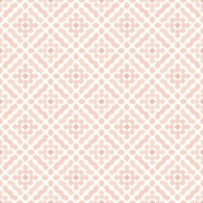 M Checkered mosaic pixel beige pink   0041 J cozy geometric diamond  elegant light classic traditional squares embroidery