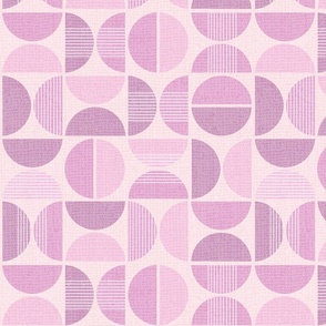 L Circles of Serenity 0053 J An Abstract Mid-Century Harmony vintage violet-pink light 