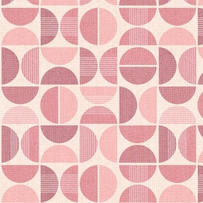 L Circles of Serenity  0053 G An Abstract Mid-Century Harmony vintage  dark strong pink