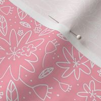 Medium - Tropical Naive Floral White and Pink