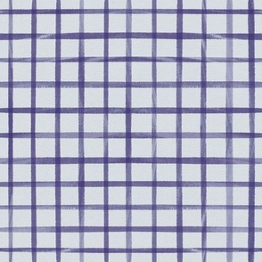 Medium Purple Ink Graphic Grid on Watercolor Paper