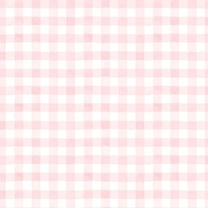 summer gingham, iced pink, large scale