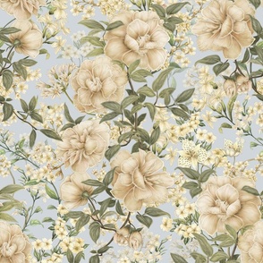 Bellarosa - romantic roses on gray background