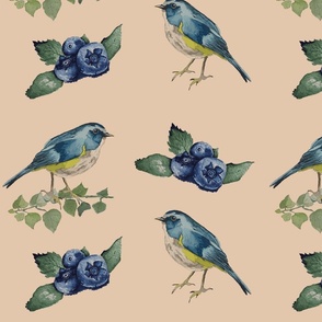 Blue birds and berries