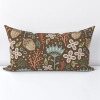 Enchanting Forest Biome. Nature-Inspired Design for Textiles and Wallpaper in vintage style. Big version.