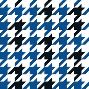 Large Scale Team Spirit NHL Hockey Houndstooth in Tampa Bay Lightning Blue and Black