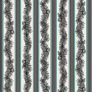 Evergreen boughs twigs stripes blackforest   -  small